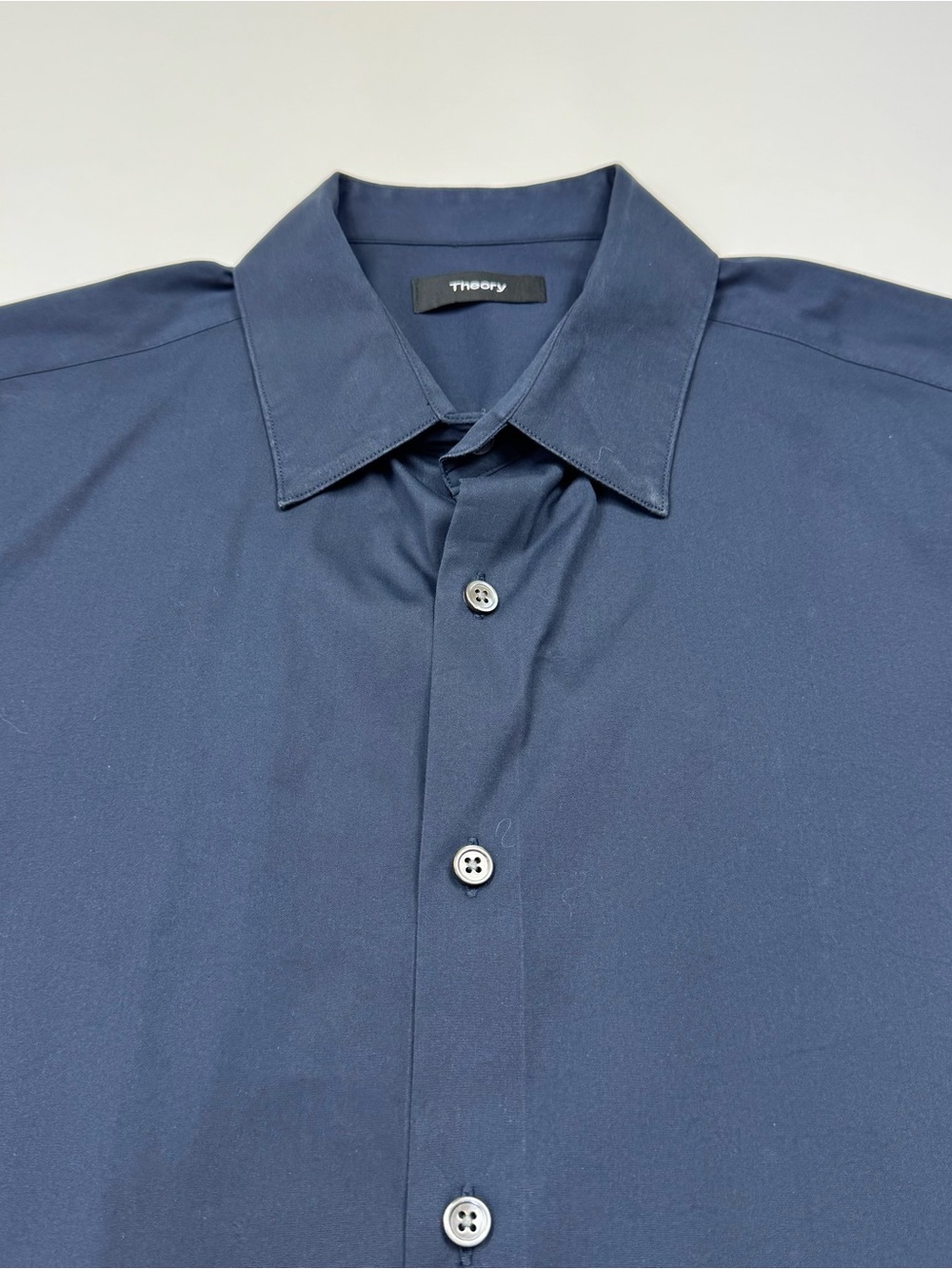 Theory Blue Button Down Short Sleeve Shirt Size Medium